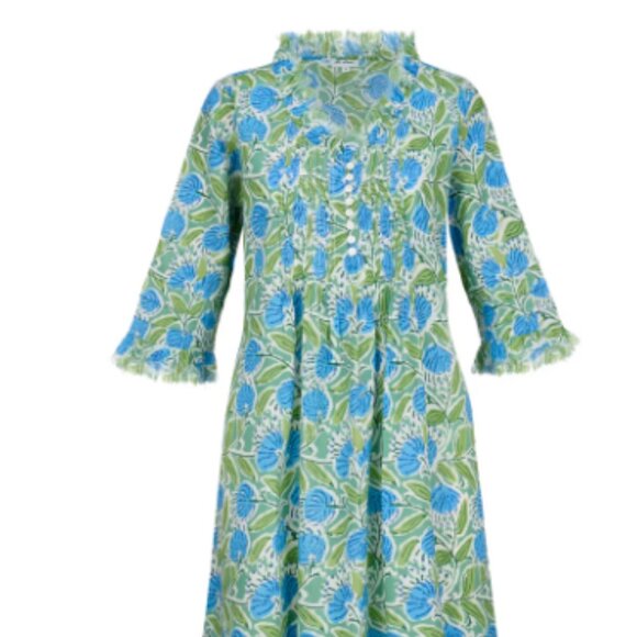 Wolf & Badger At Last Dress Maxi - Size 10 -Green/Blue Floral - Picture 1 of 3